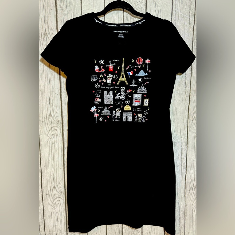 Karl Lagerfeld Paris Women’s Tee Shirt Dress Black size Small